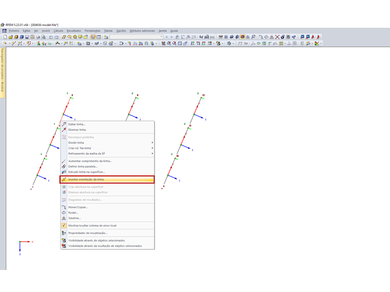 Inverter a orientação da linha