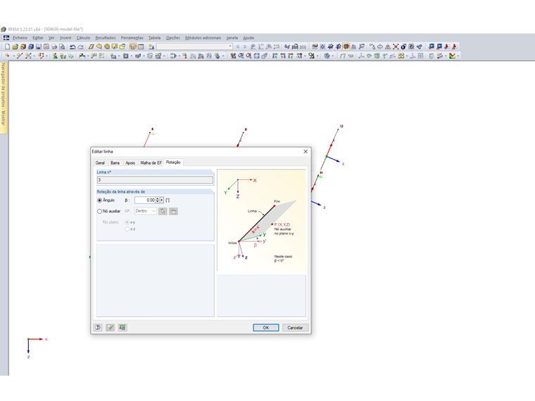 Editar linha – Rotação