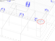 Distribuição das forças de corte no perímetro crítico no canto da parede, no canto de uma placa