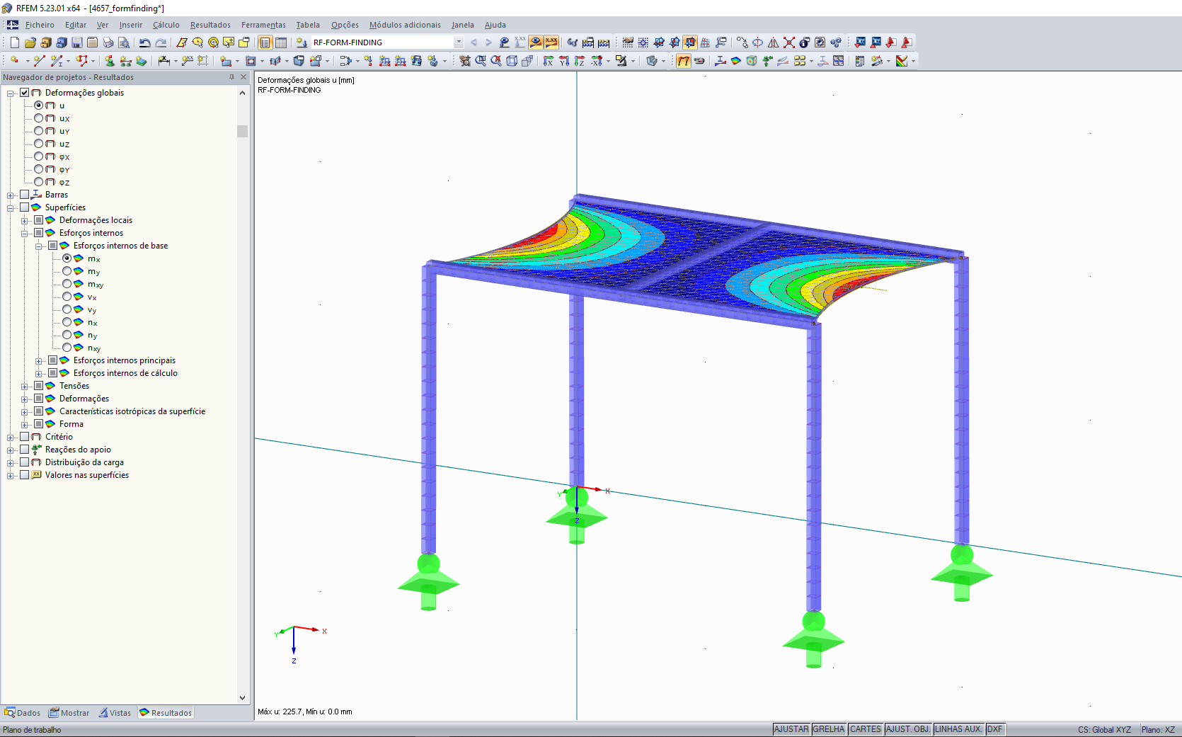 Processo de form-finding concluído com sucesso