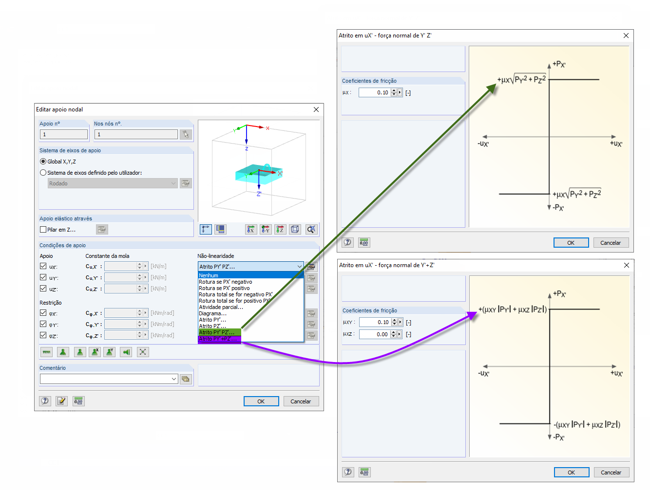 Definição da relação de interação para o atrito