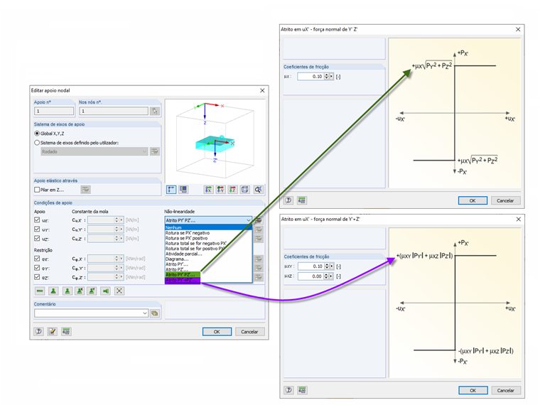 Definição da relação de interação para o atrito