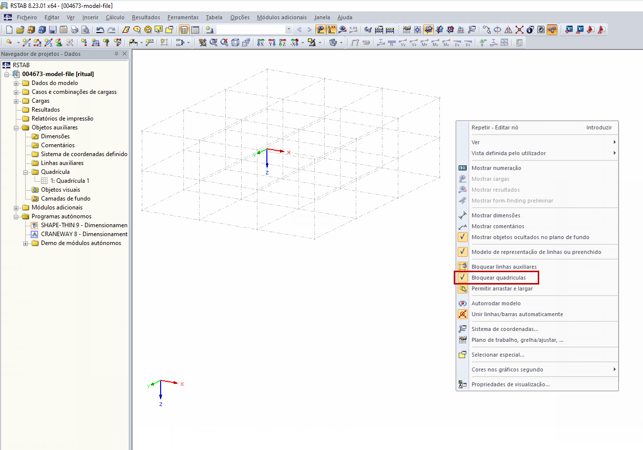 Quadrícula bloqueada