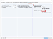 Configuração de uma velocidade de cálculo do FF mais baixa.