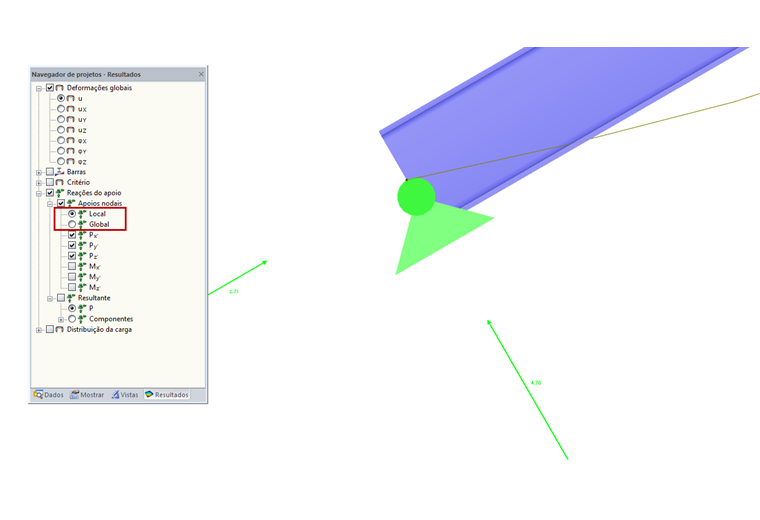 Apresentação das reações de apoio