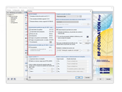 Configuração de detalhes no RF-/FOUNDATION Pro com seleção das verificações disponíveis