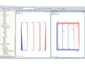 Força axial em postes e fluxo de corte