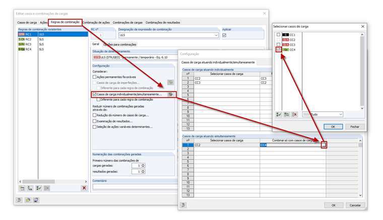 Regras de combinação e configuração