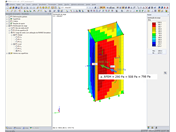Distribuição da pressão de superfície resultante no RFEM