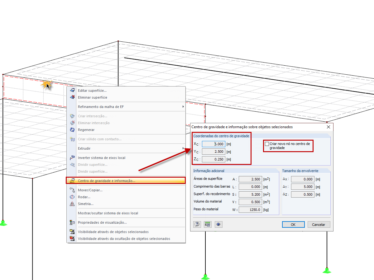 Centro de gravidade e informações