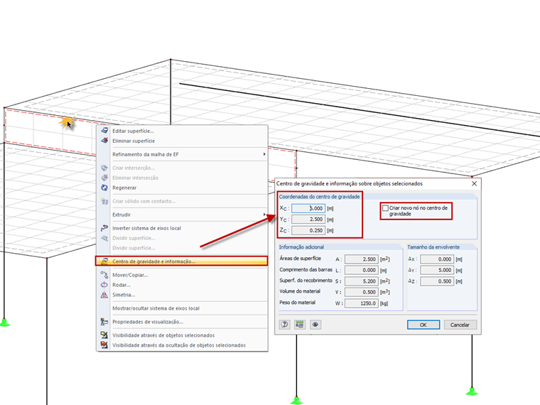 Centro de gravidade e informações