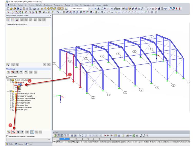 Adicionar objetos selecionados à visibilidade selecionada definida pelo utilizador