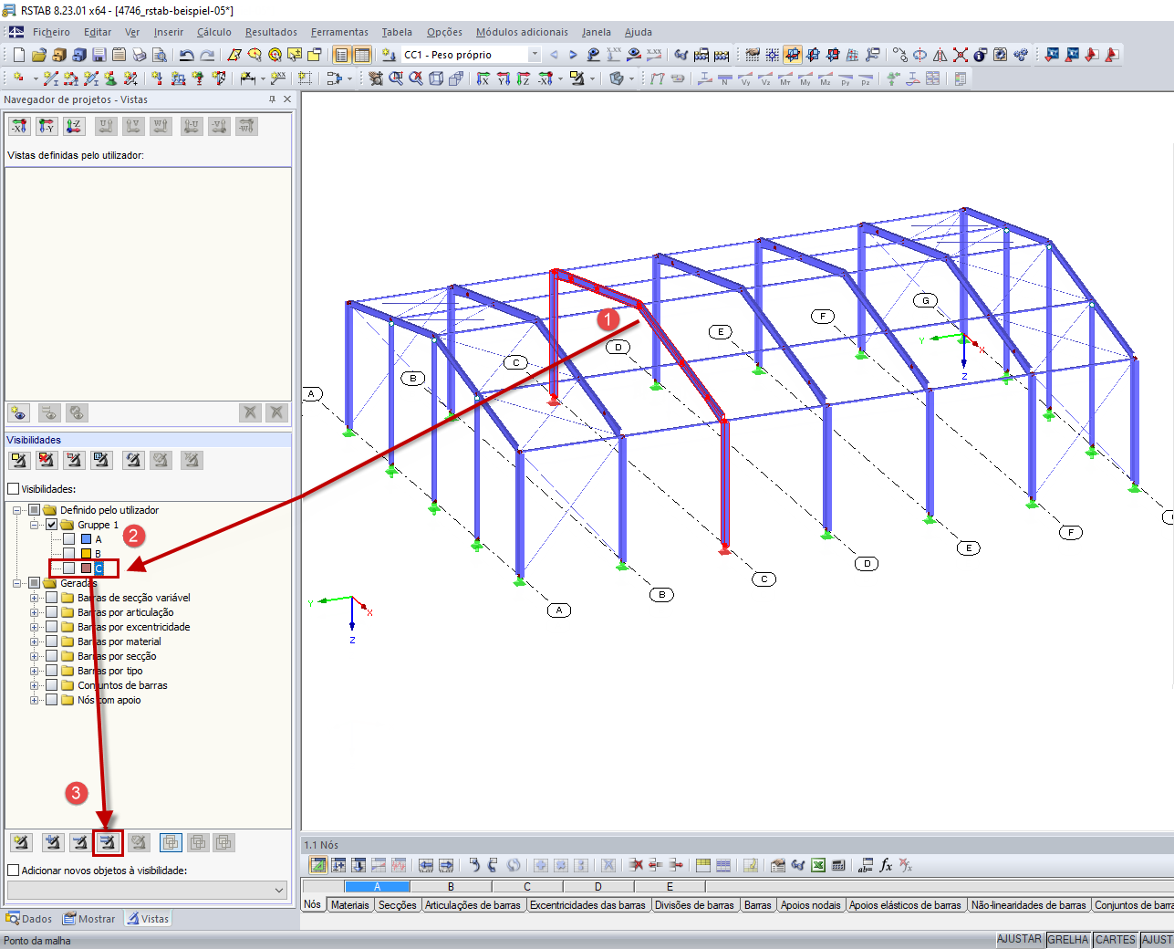 Redefinir visibilidade selecionada definida pelo utilizador através de objetos selecionados
