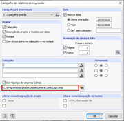 Caminho do logótipo da empresa