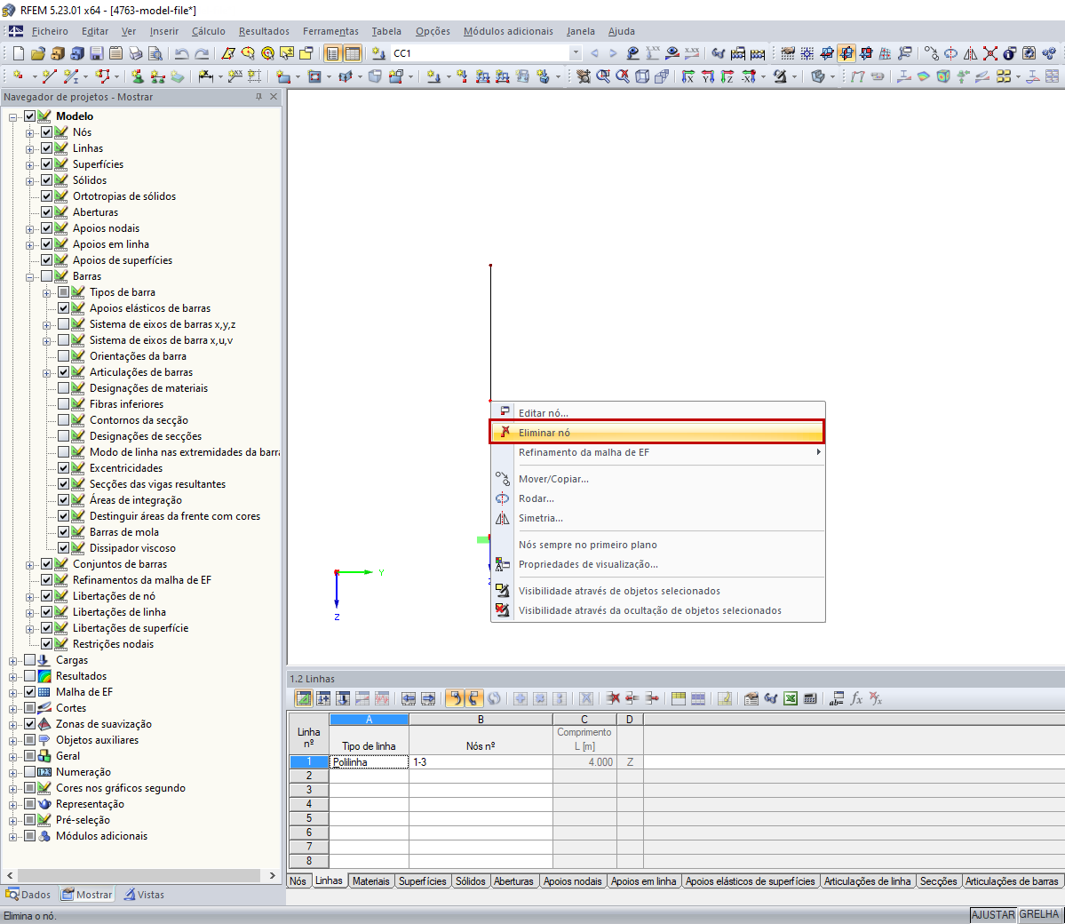 Função "Eliminar nó"
