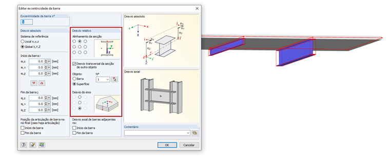 Editar excentricidade de barra