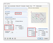 Configurações da grelha de superfície