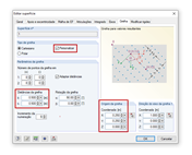 Configurações da grelha de superfície