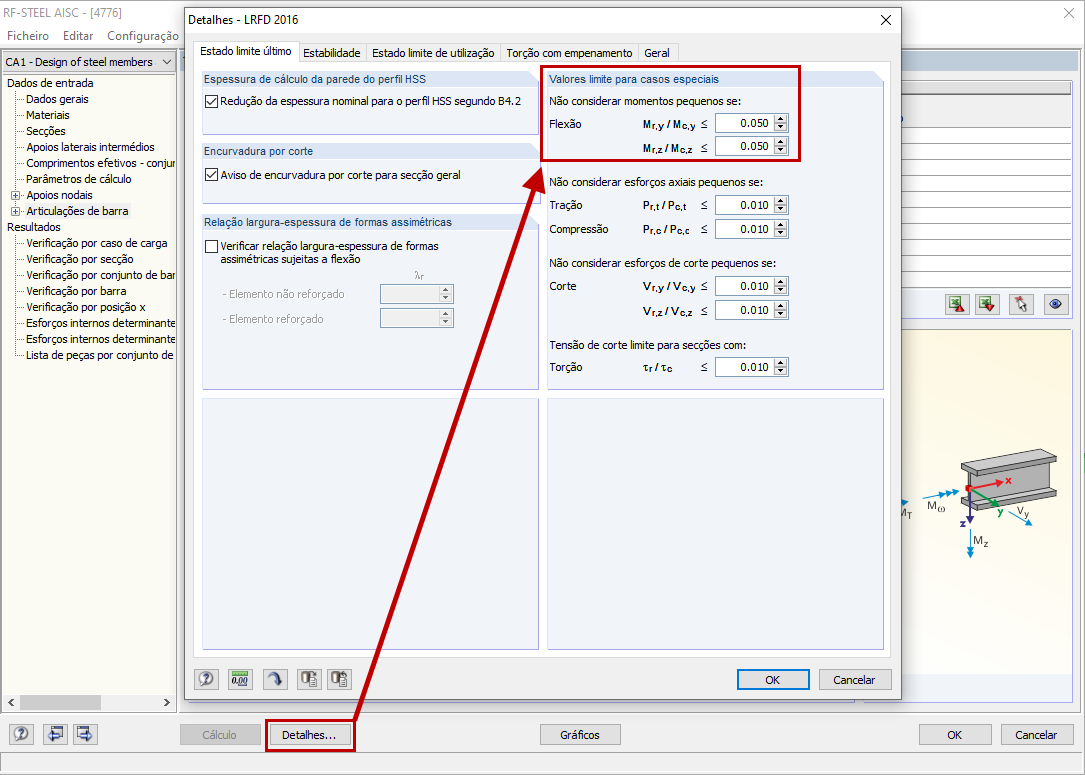 Valor limite para casos especiais