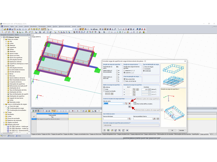 Eliminar plano(s) de carga superficial