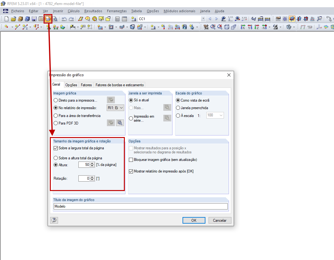Impressão do gráfico