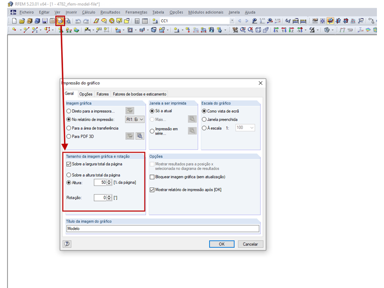 Impressão do gráfico