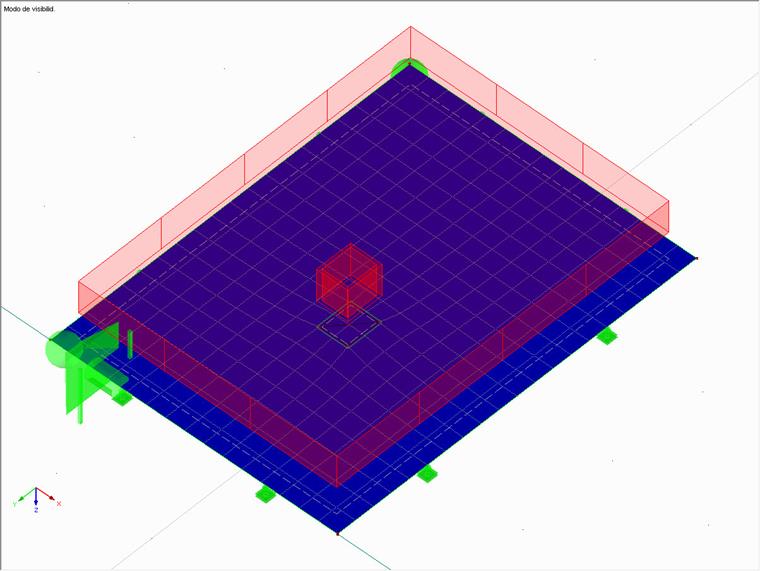 Diagrama de resultados para a definição manual do pilar com carga no pilar