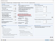 Desativação da opção "Calcular valores máximos de deformações" nos Parâmetros de cálculo