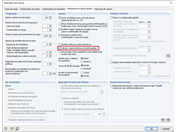 Desativação da opção "Calcular valores máximos de deformações" nos Parâmetros de cálculo