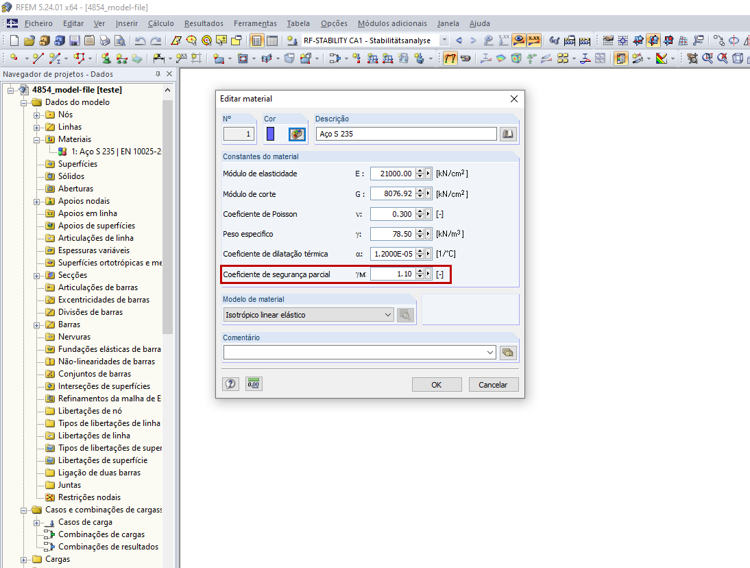 Coeficiente de segurança parcial γM
