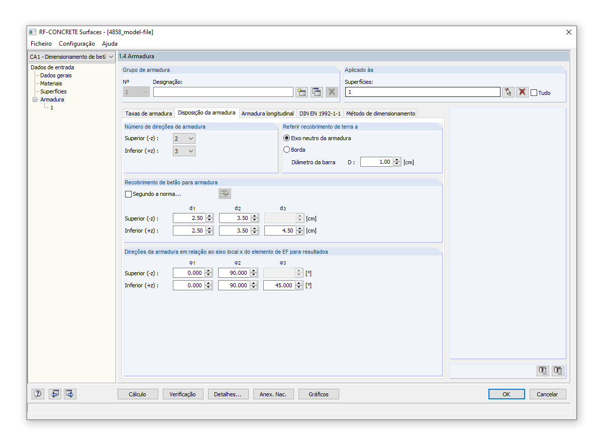 Introdução de camadas de armadura