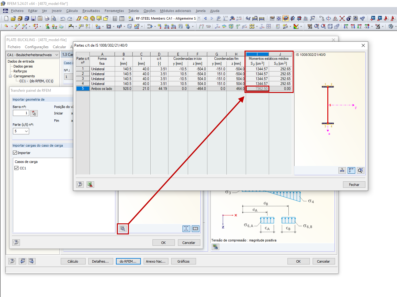 Momentos estáticos médios