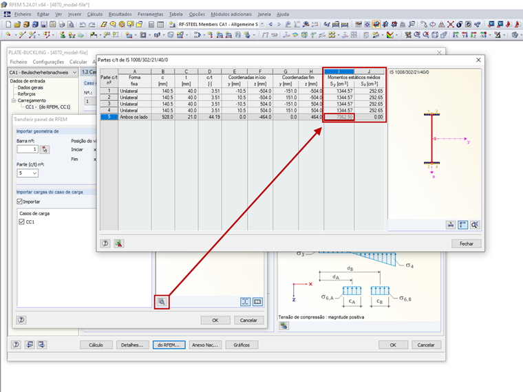 Momentos estáticos médios