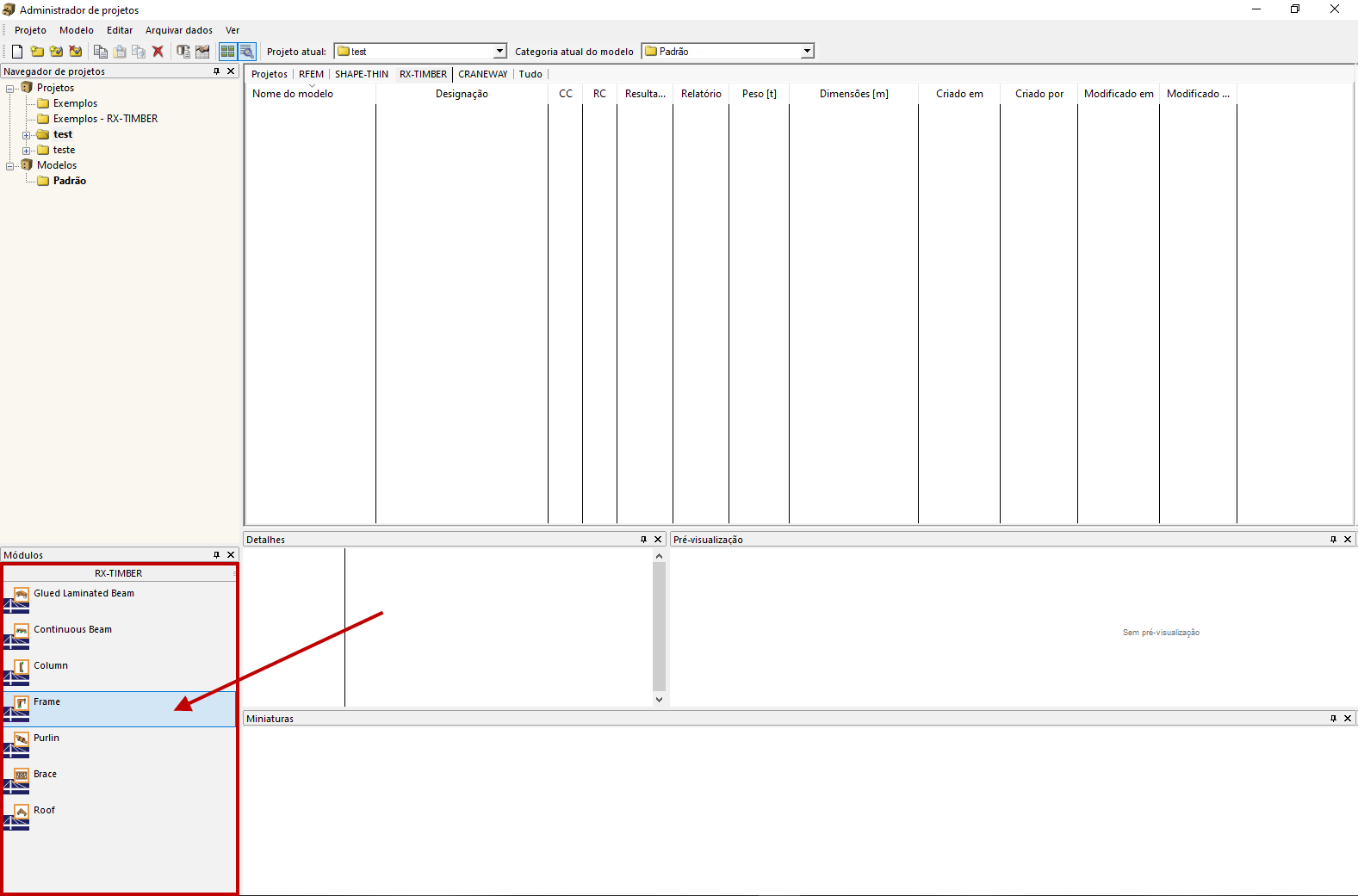 RX-TIMBER – Administrador de projetos