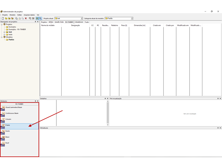 RX-TIMBER – Administrador de projetos
