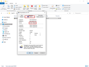 Informações sobre a versão do programa no Windows → Propriedades → Estatísticas