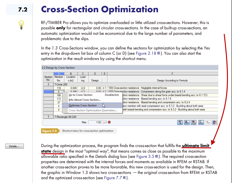 Otimização de secções