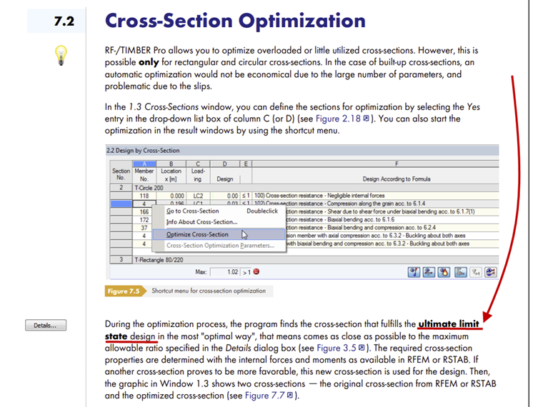 Otimização de secções