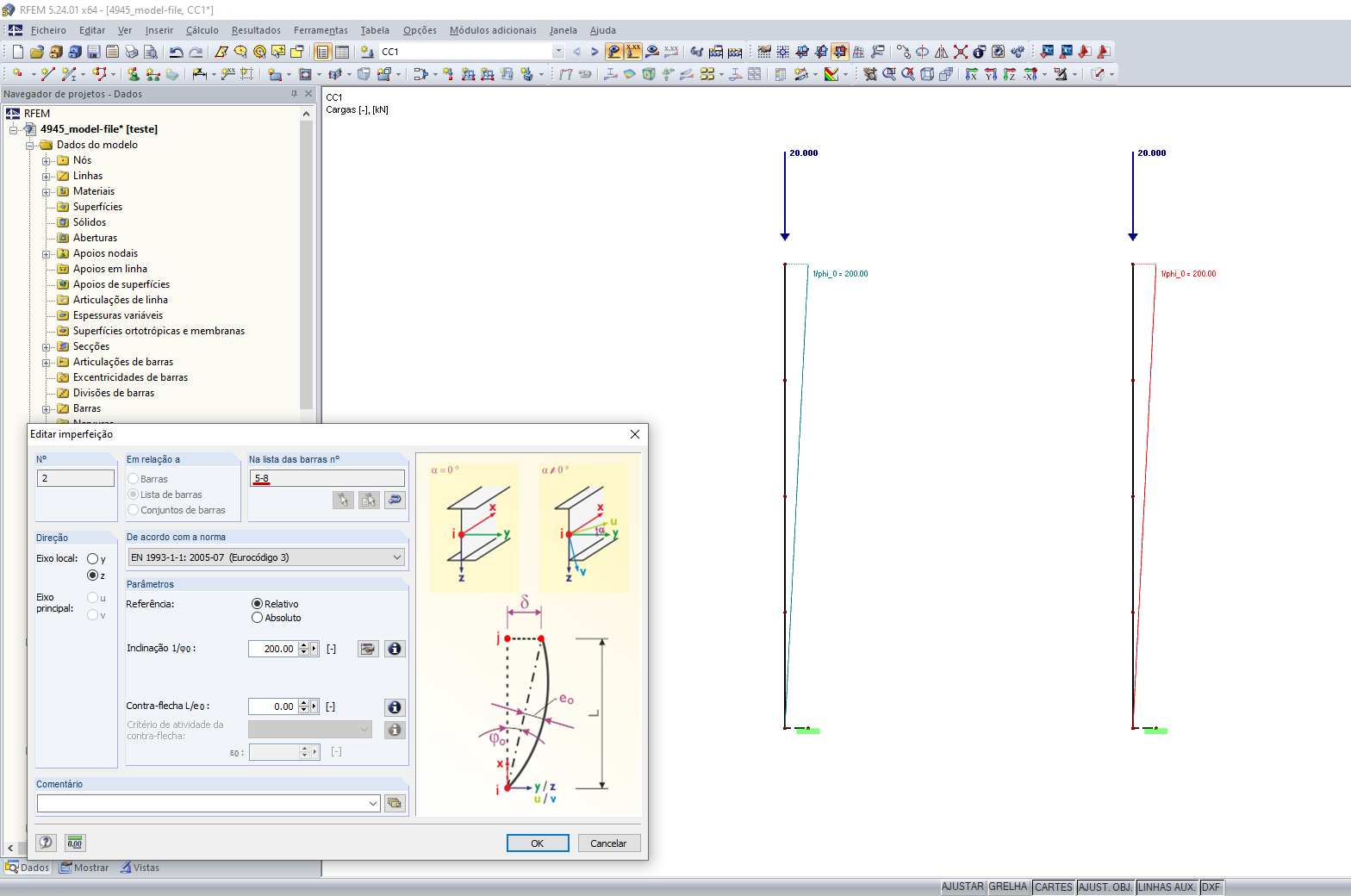Imperfeição ajustada graficamente