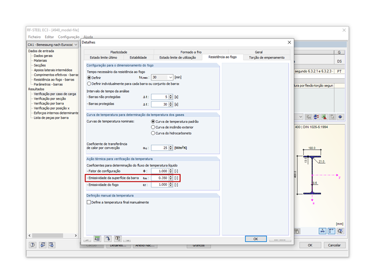 Entrada da resistência ao fogo