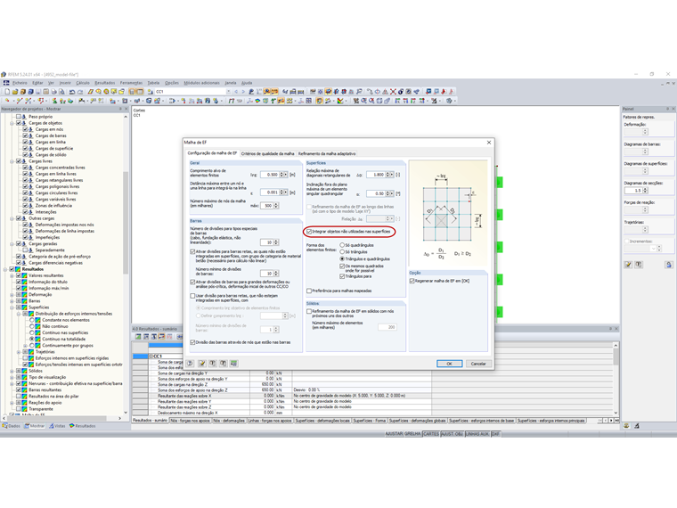 Integrar objetos não utilizados na superfície da malha