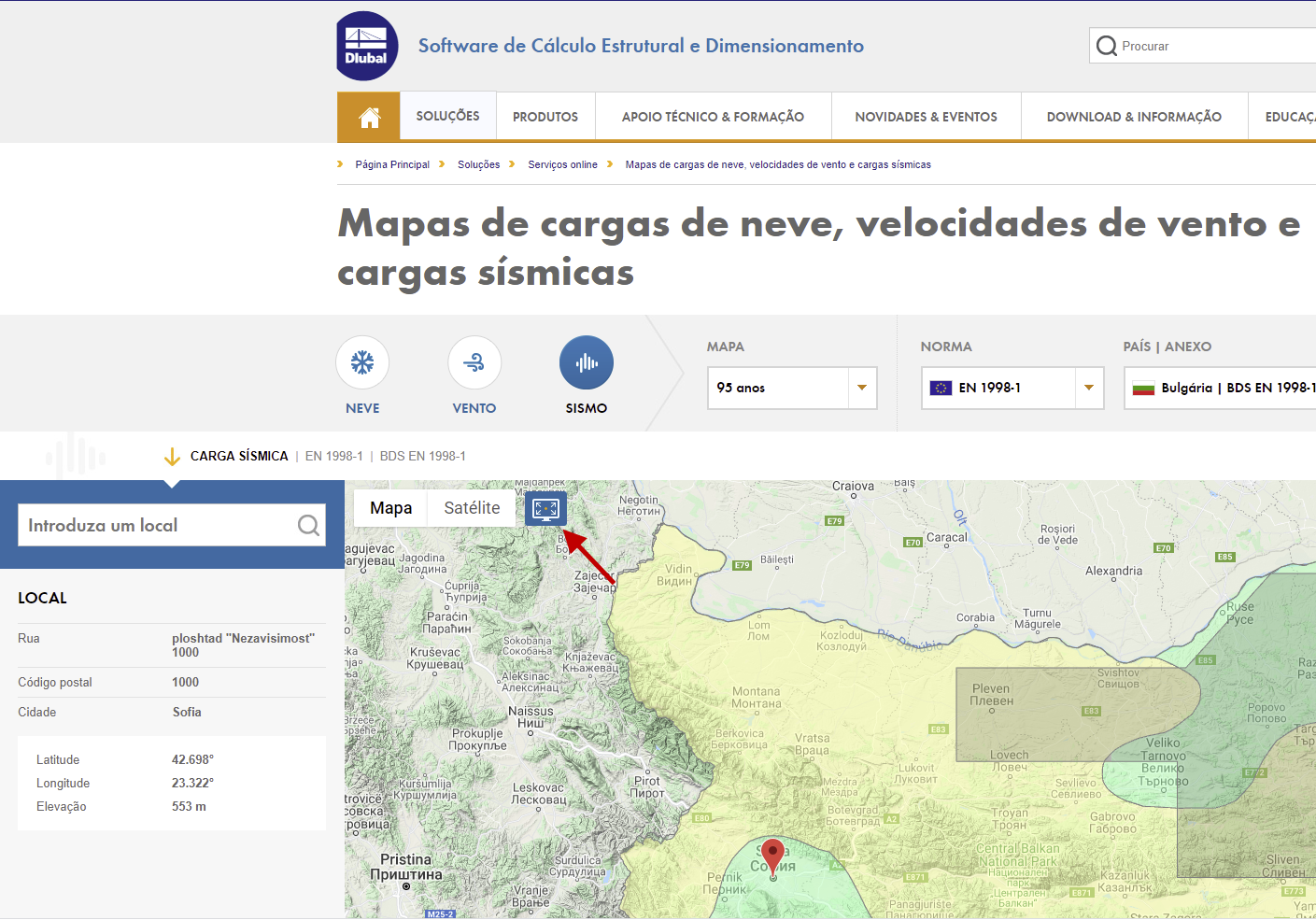 Modo de ecrã completo da ferramenta Geo-Zone Tool