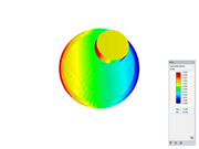 Estabilidade do recipiente em aço, vista na direção do eixo Z, deformação