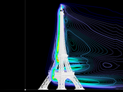 Torre Eiffel com isolinhas