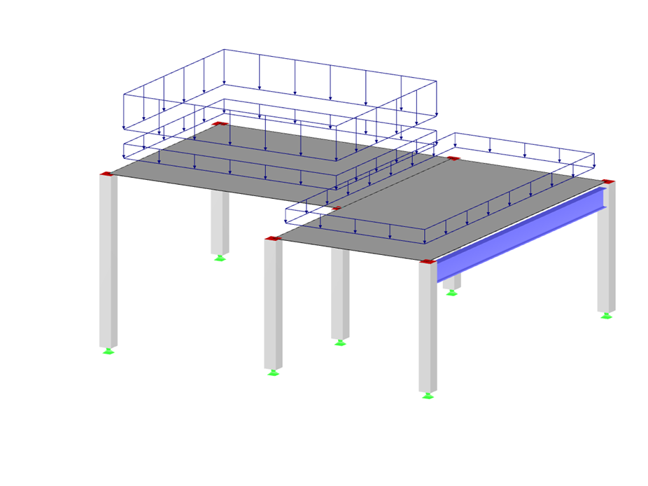 Estrutura de betão armado com cargas de composição multicamadas