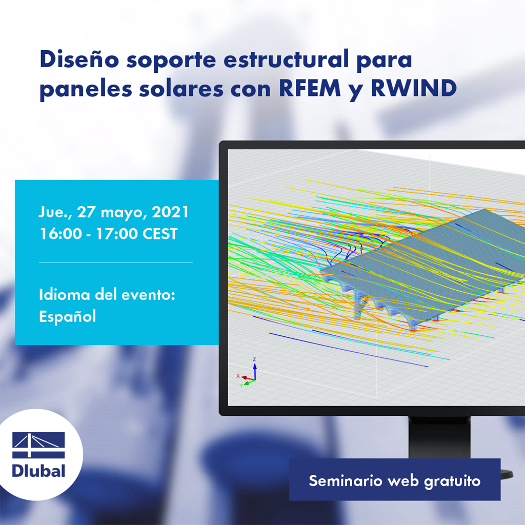 Dimensionamento de estruturas de apoio para painéis solares com RFEM e RWIND