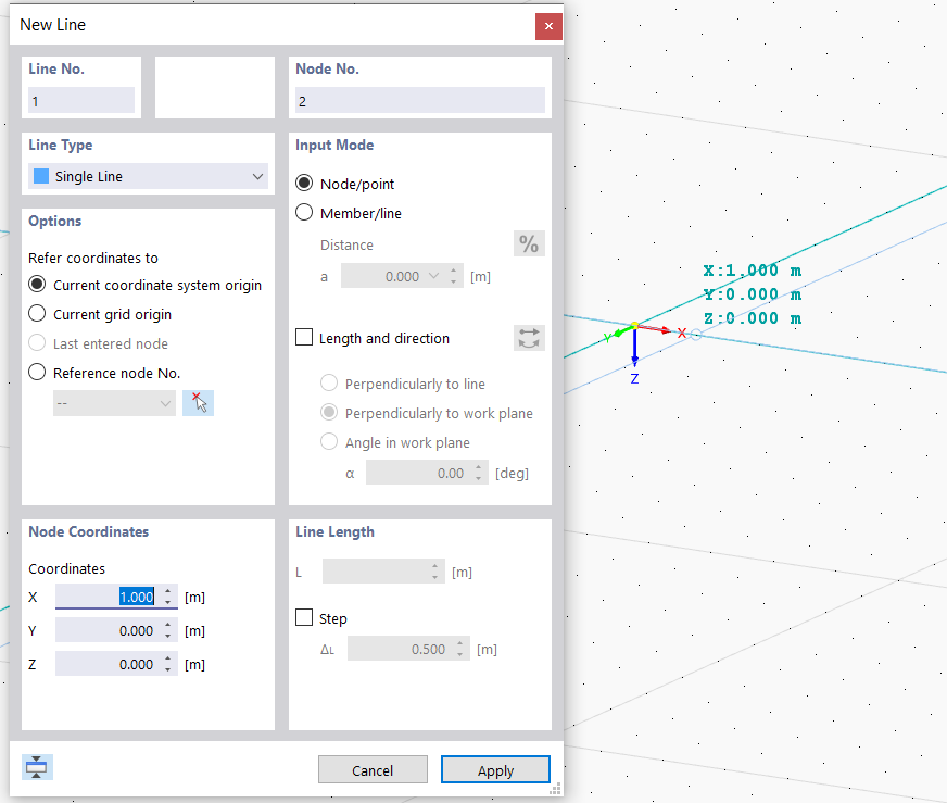 Definir uma linha graficamente