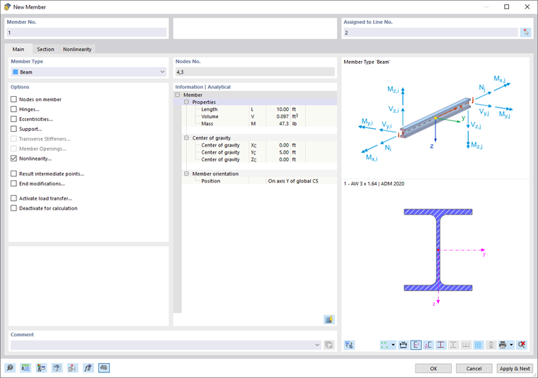 Diálogo "Nova barra"