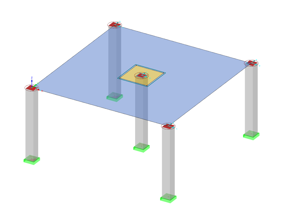 FAQ 005014 | Como é que posso modelar no RFEM uma área mais espessa na minha laje de betão, por exemplo, um painel de queda?