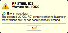 FAQ 005021 | Porque é que alguns casos de carga são apresentados a vermelho no RF-STEEL EC3?